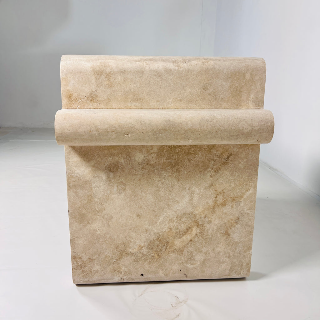 Sable Sculpt Travertine Bench