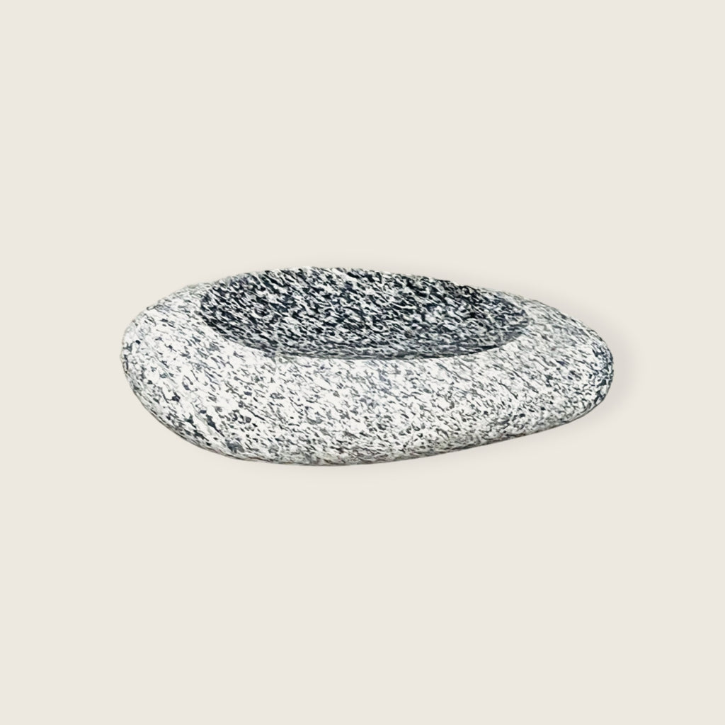 Riverstone Stone Black Dotted Soap Dish