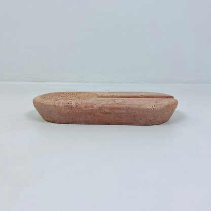 Oval Marble Ash Tray - Red Travertine