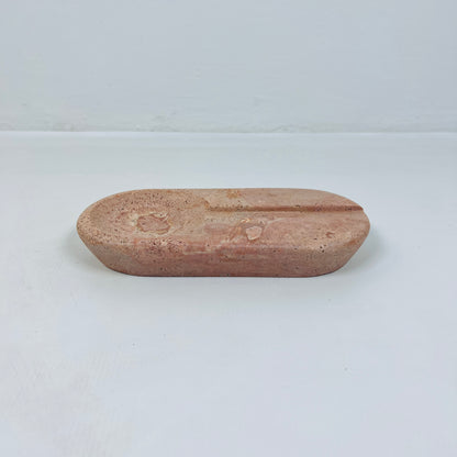 Oval Marble Ash Tray - Red Travertine