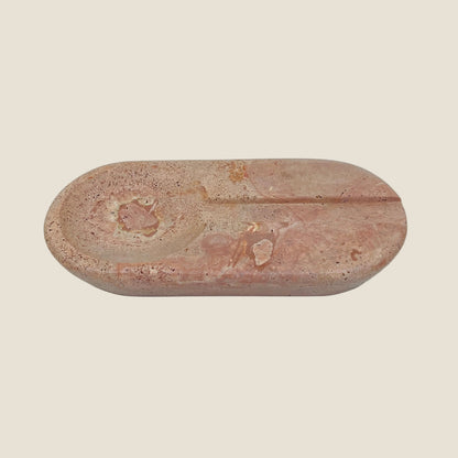Oval Marble Ash Tray - Red Travertine