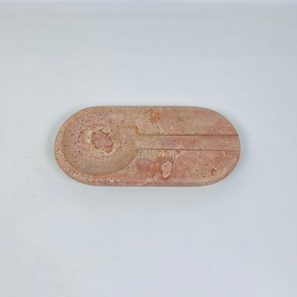 Oval Marble Ash Tray - Red Travertine