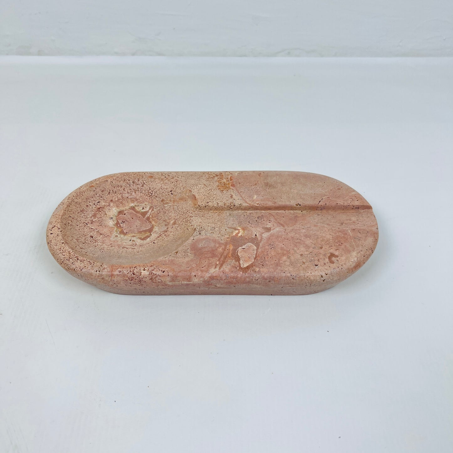 Oval Marble Ash Tray - Red Travertine