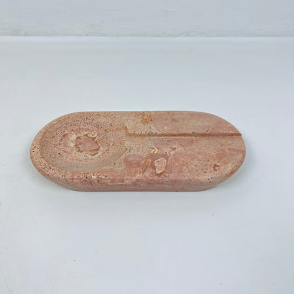 Oval Marble Ash Tray - Red Travertine