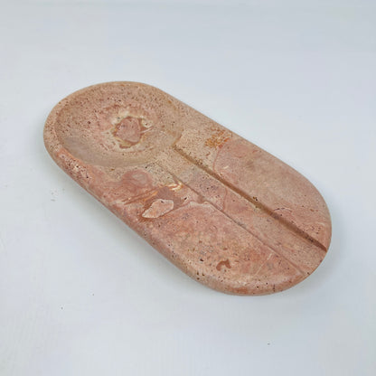 Oval Marble Ash Tray - Red Travertine