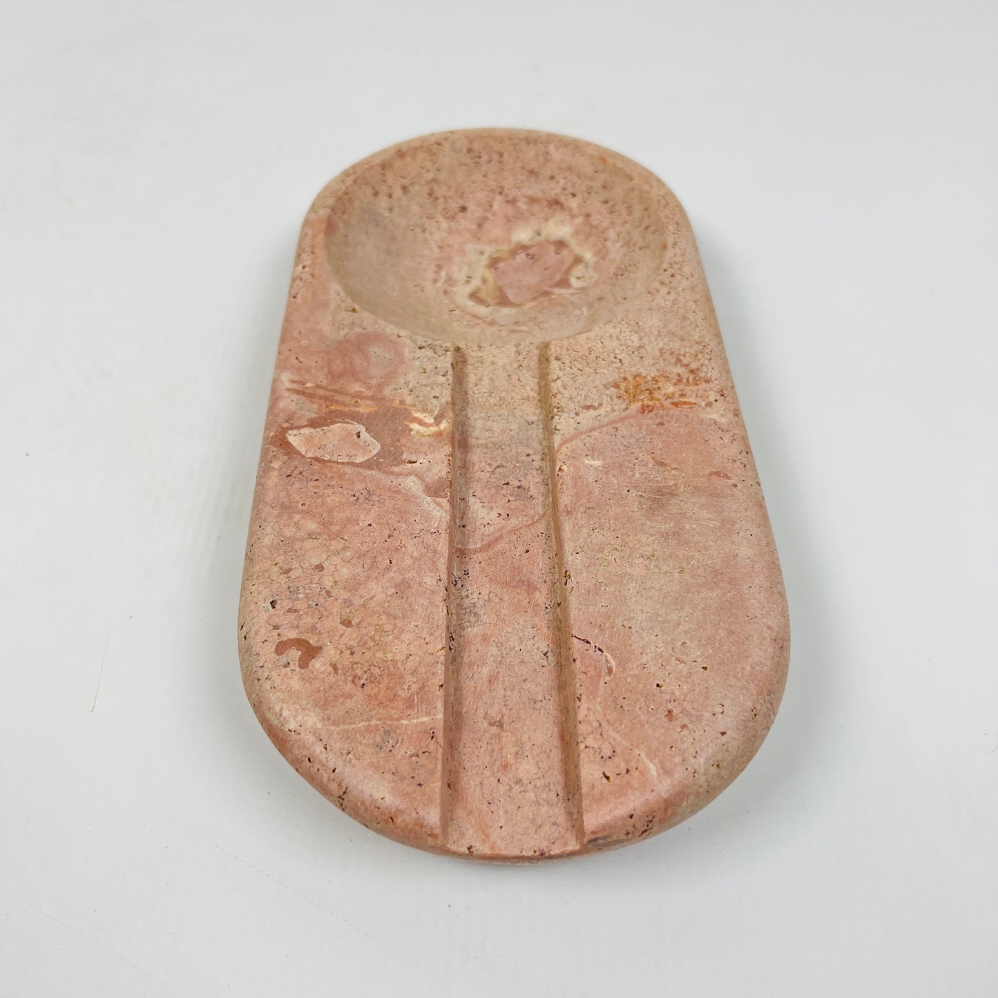 Oval Marble Ash Tray - Red Travertine