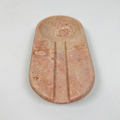 Oval Marble Ash Tray - Red Travertine