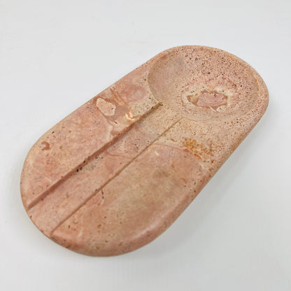 Oval Marble Ash Tray - Red Travertine