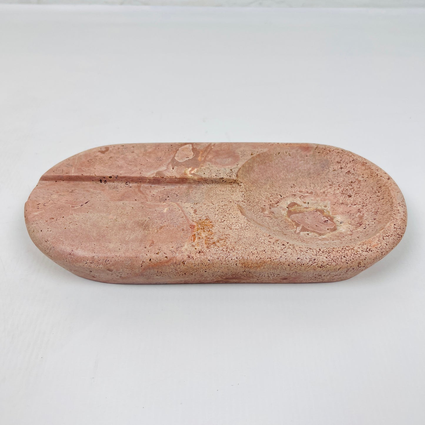Oval Marble Ash Tray - Red Travertine