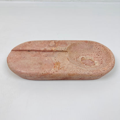 Oval Marble Ash Tray - Red Travertine