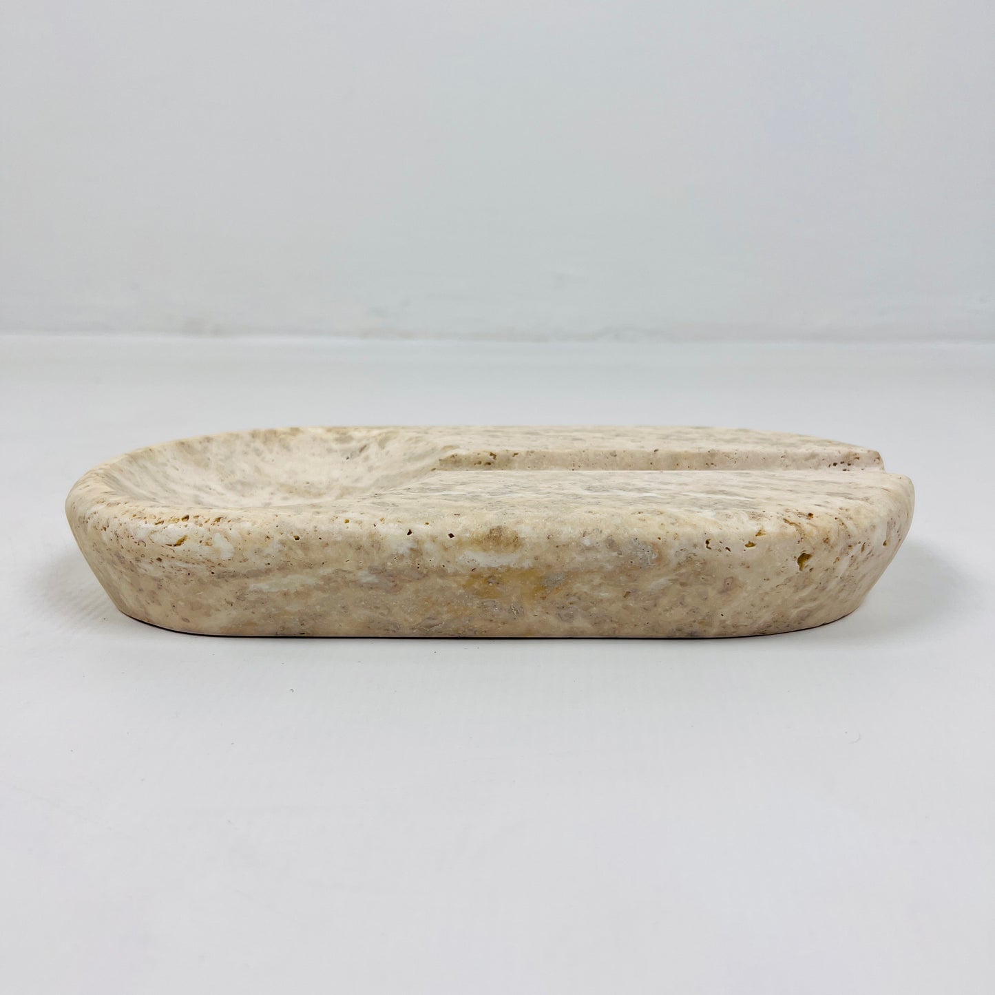 Oval Marble Ash Tray - Travertine