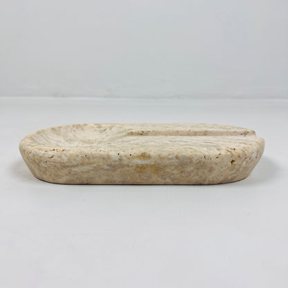 Oval Marble Ash Tray - Travertine