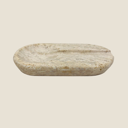 Oval Marble Ash Tray - Travertine