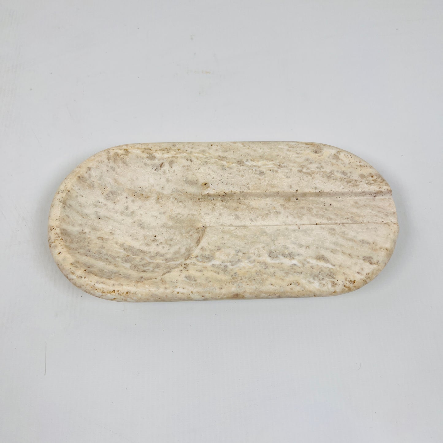 Oval Marble Ash Tray - Travertine