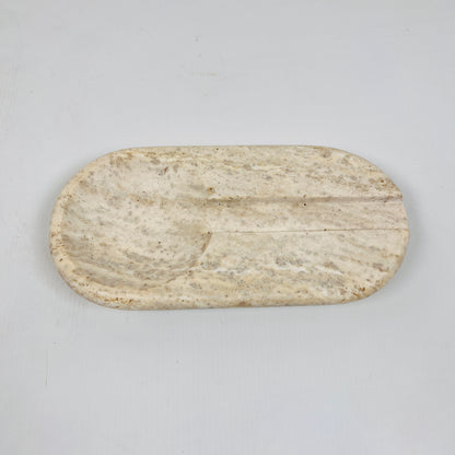 Oval Marble Ash Tray - Travertine