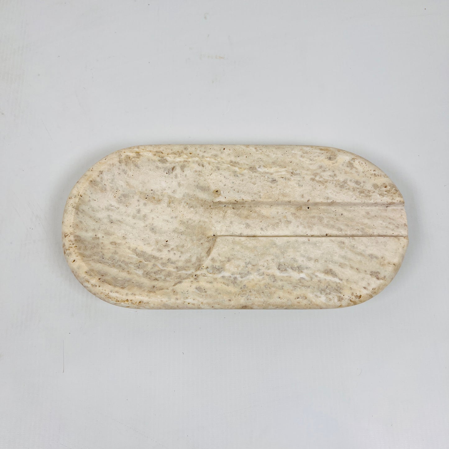 Oval Marble Ash Tray - Travertine