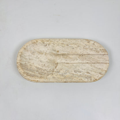Oval Marble Ash Tray - Travertine