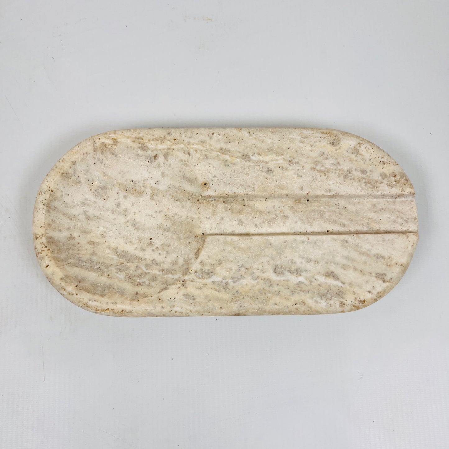 Oval Marble Ash Tray - Travertine