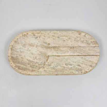 Oval Marble Ash Tray - Travertine