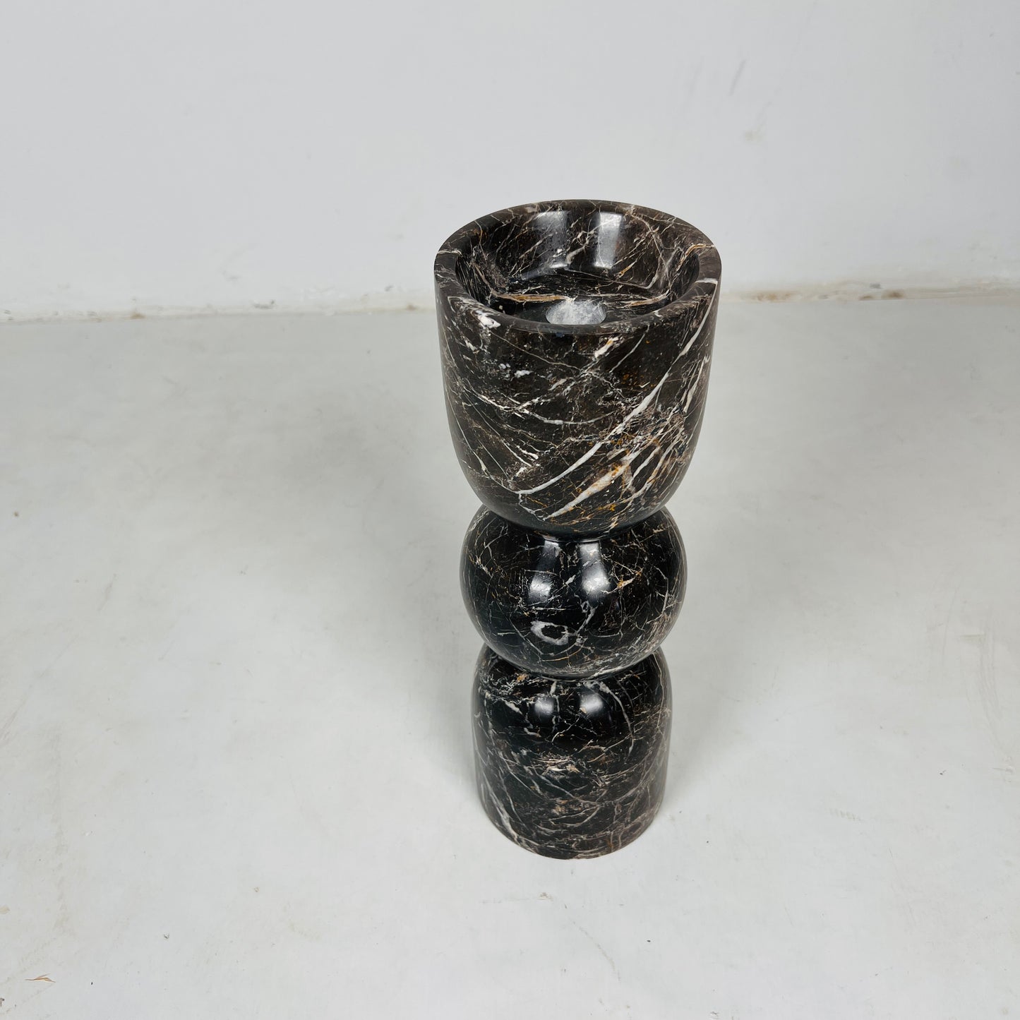 Orb-Linked Candle Stand - Black