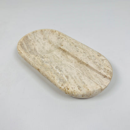 Oval Marble Ash Tray - Travertine