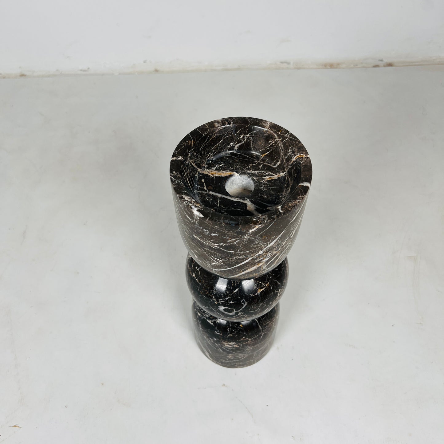 Orb-Linked Candle Stand - Black