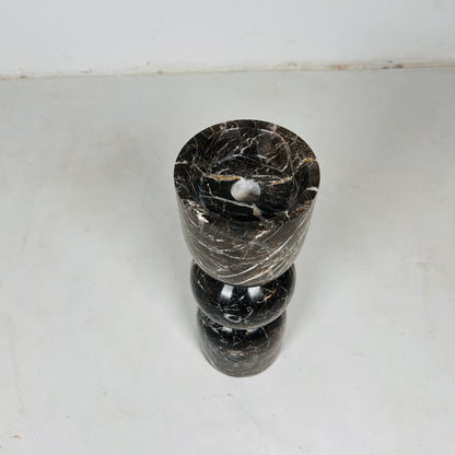 Orb-Linked Candle Stand - Black