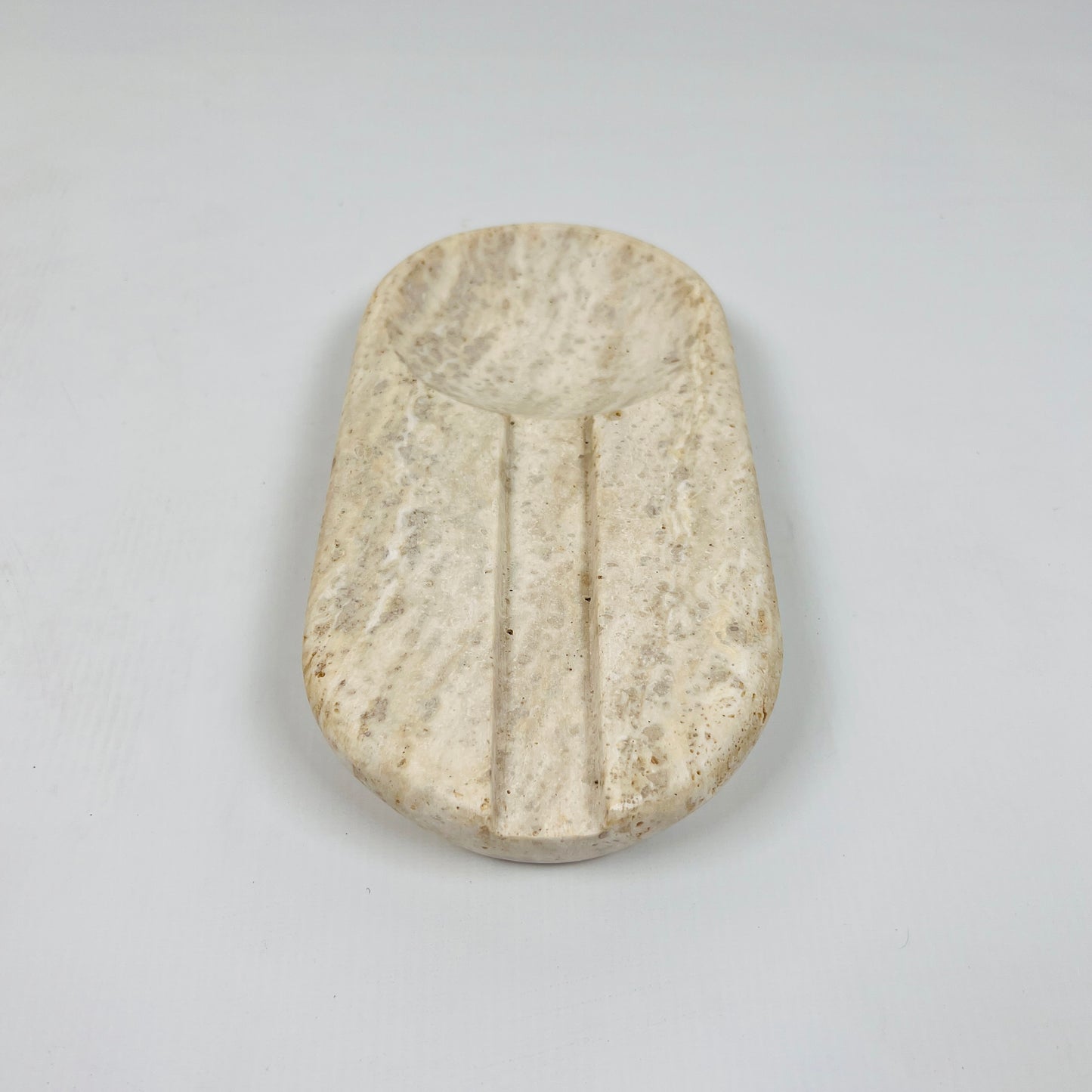 Oval Marble Ash Tray - Travertine