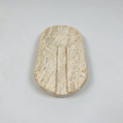 Oval Marble Ash Tray - Travertine