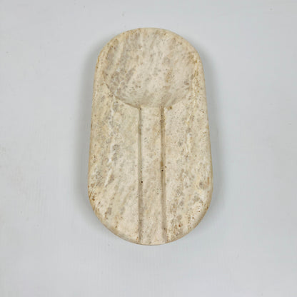 Oval Marble Ash Tray - Travertine