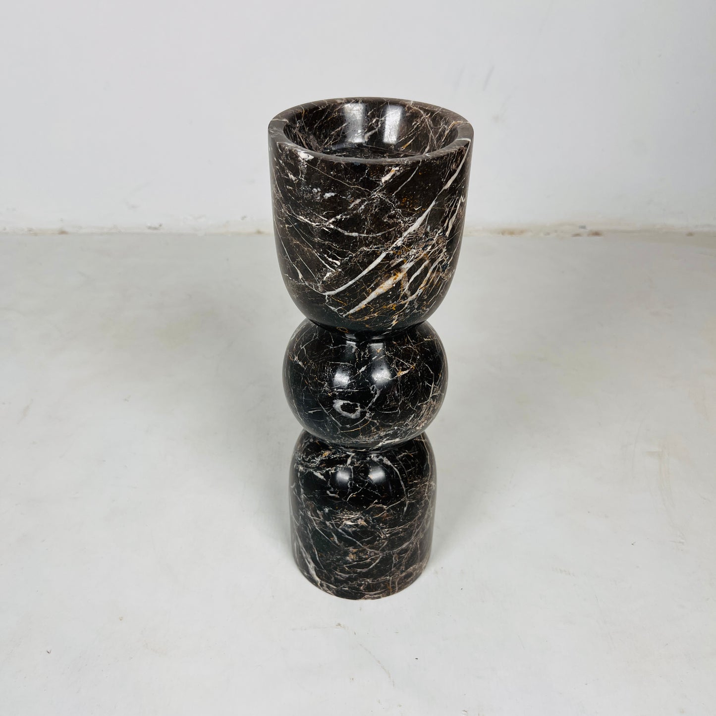 Orb-Linked Candle Stand - Black