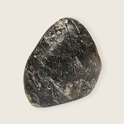 Black Splashed Riverstone Bookend
