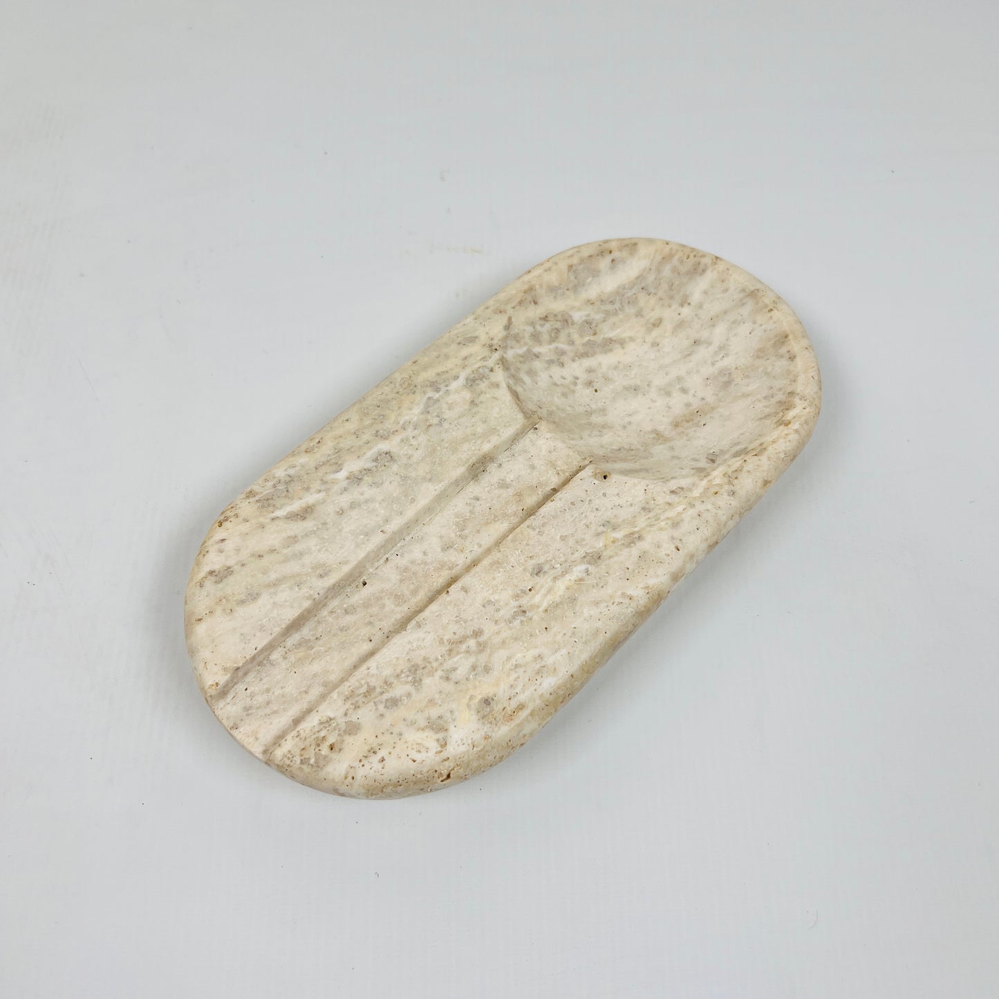 Oval Marble Ash Tray - Travertine