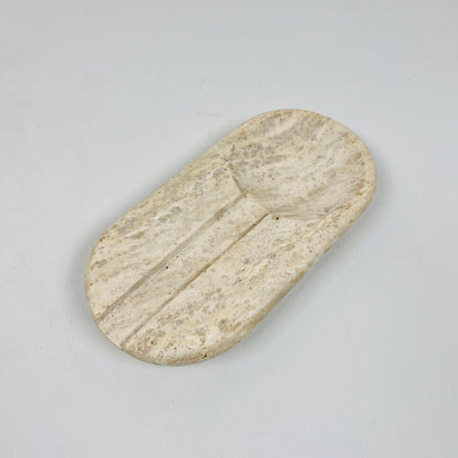 Oval Marble Ash Tray - Travertine