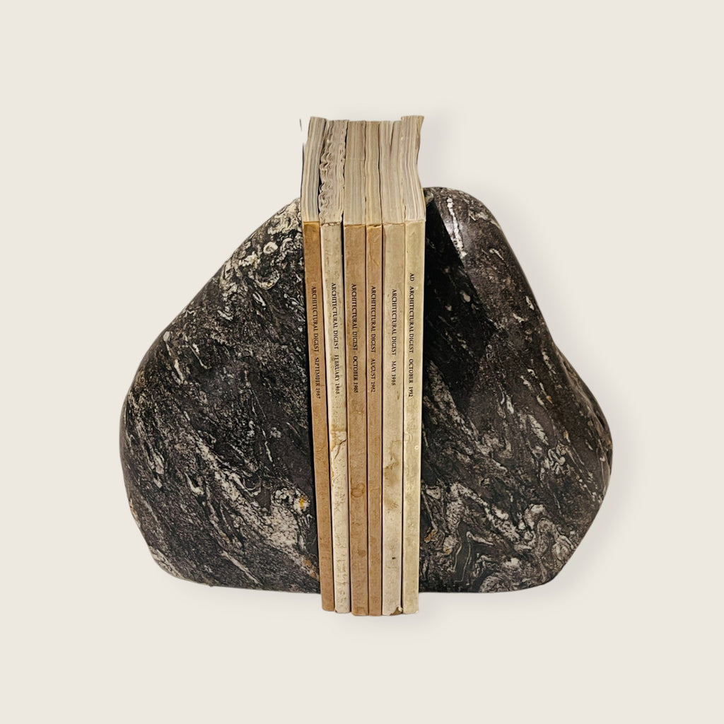 Black Splashed Riverstone Bookend