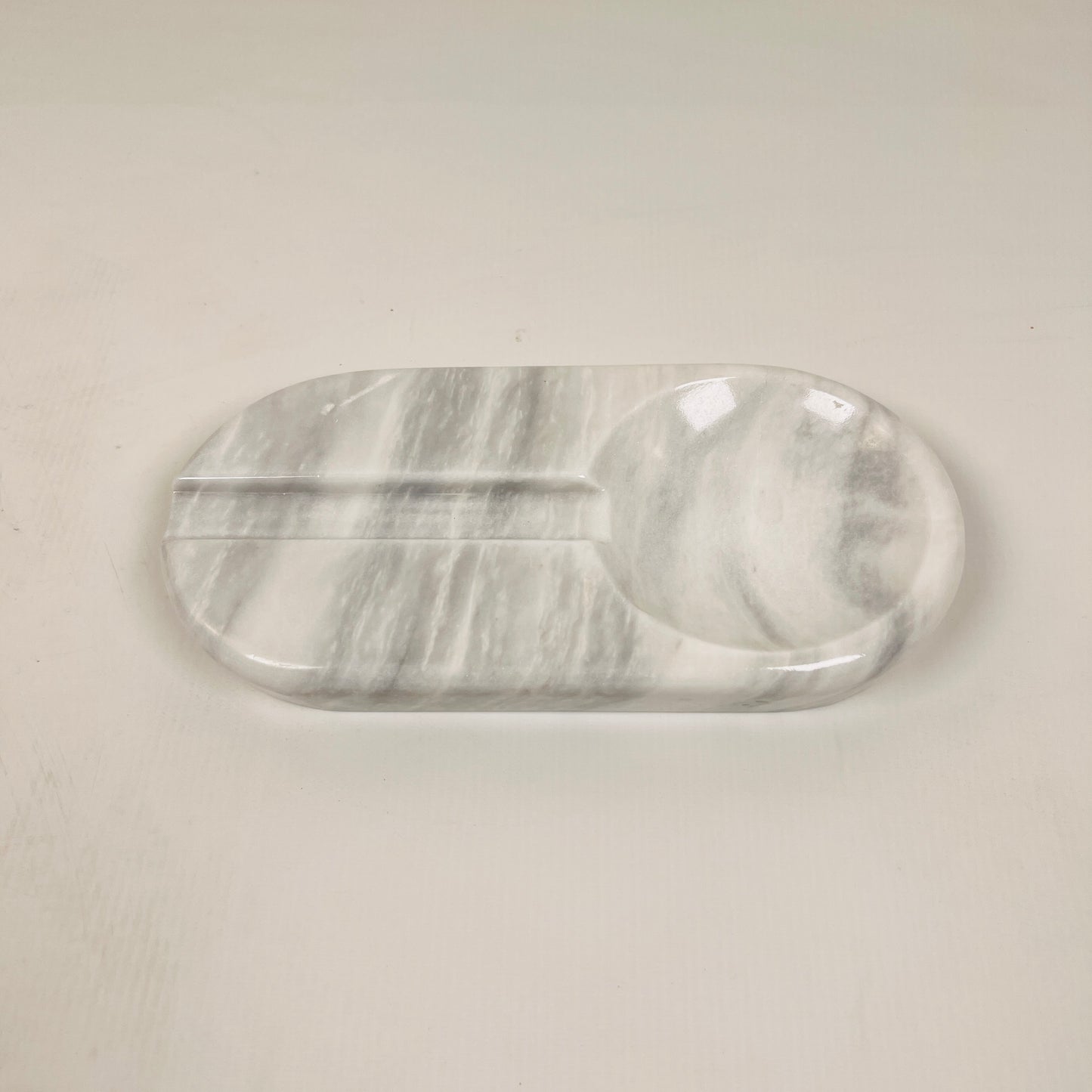 Oval Marble Ash Tray - Gray