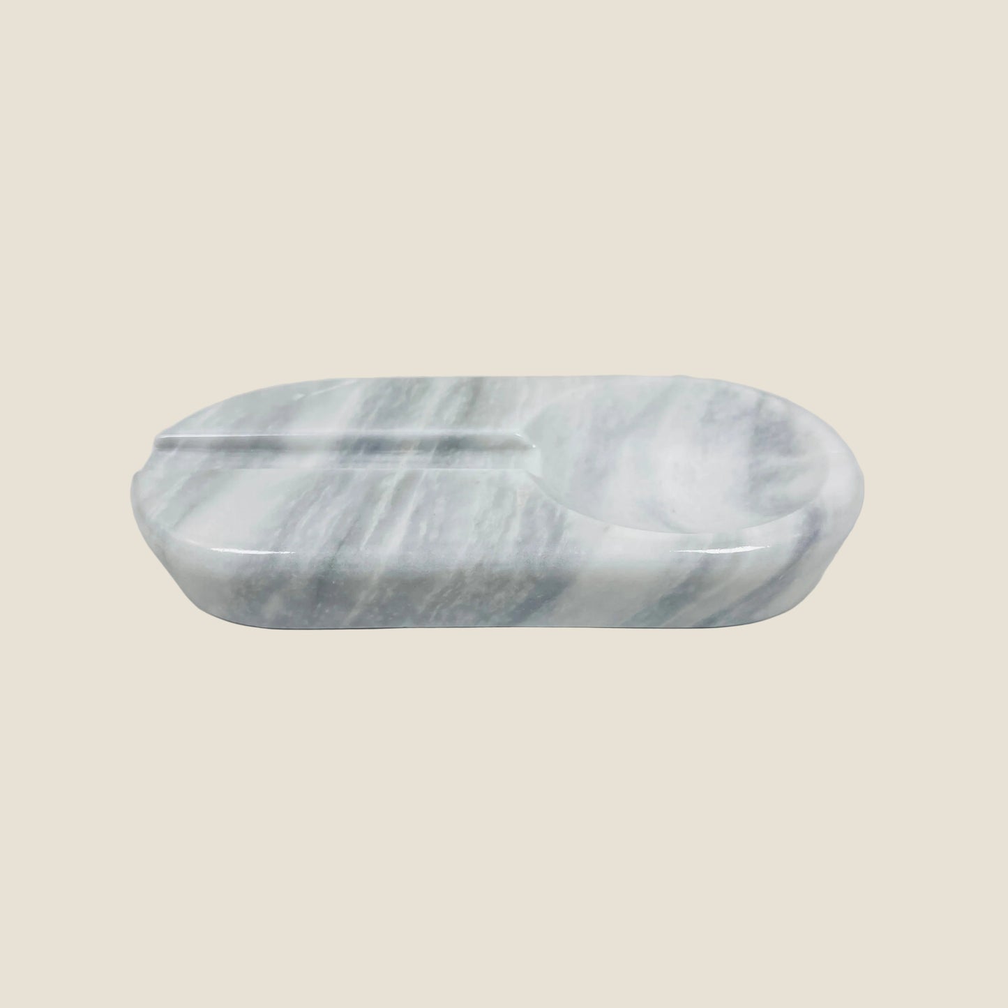 Oval Marble Ash Tray - Gray