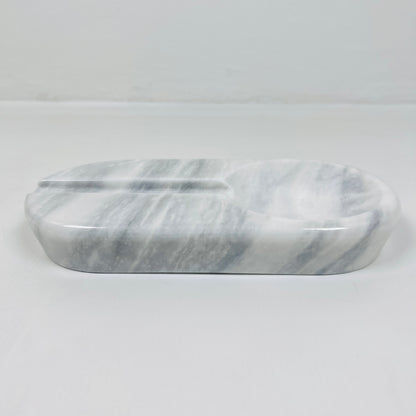 Oval Marble Ash Tray - Gray