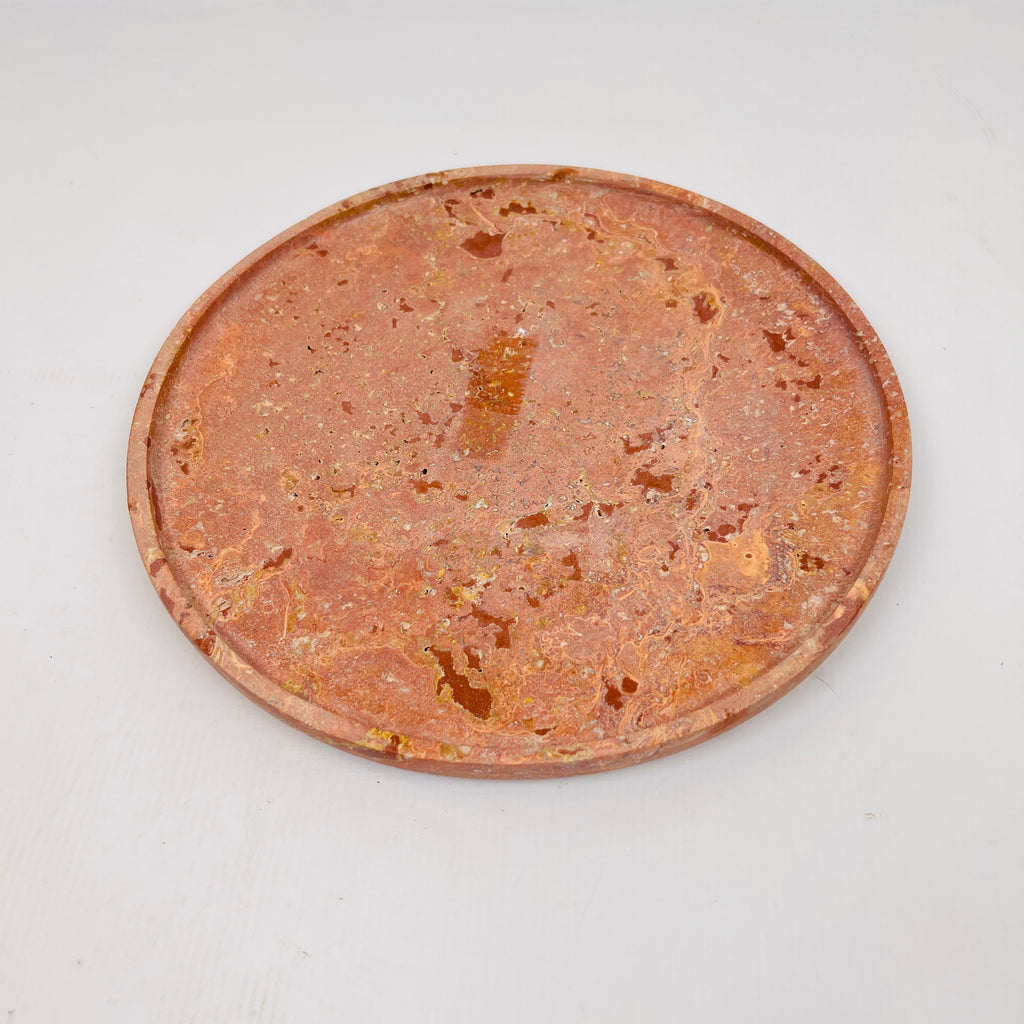 Red Travertine Plate