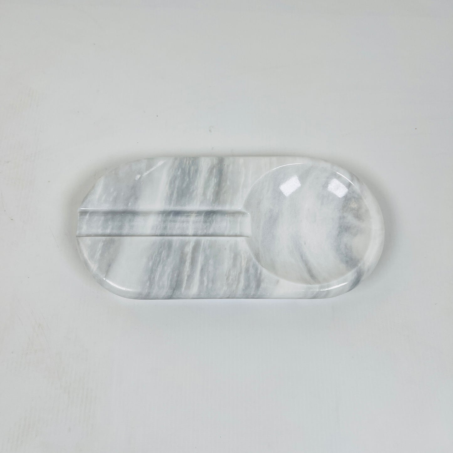 Oval Marble Ash Tray - Gray