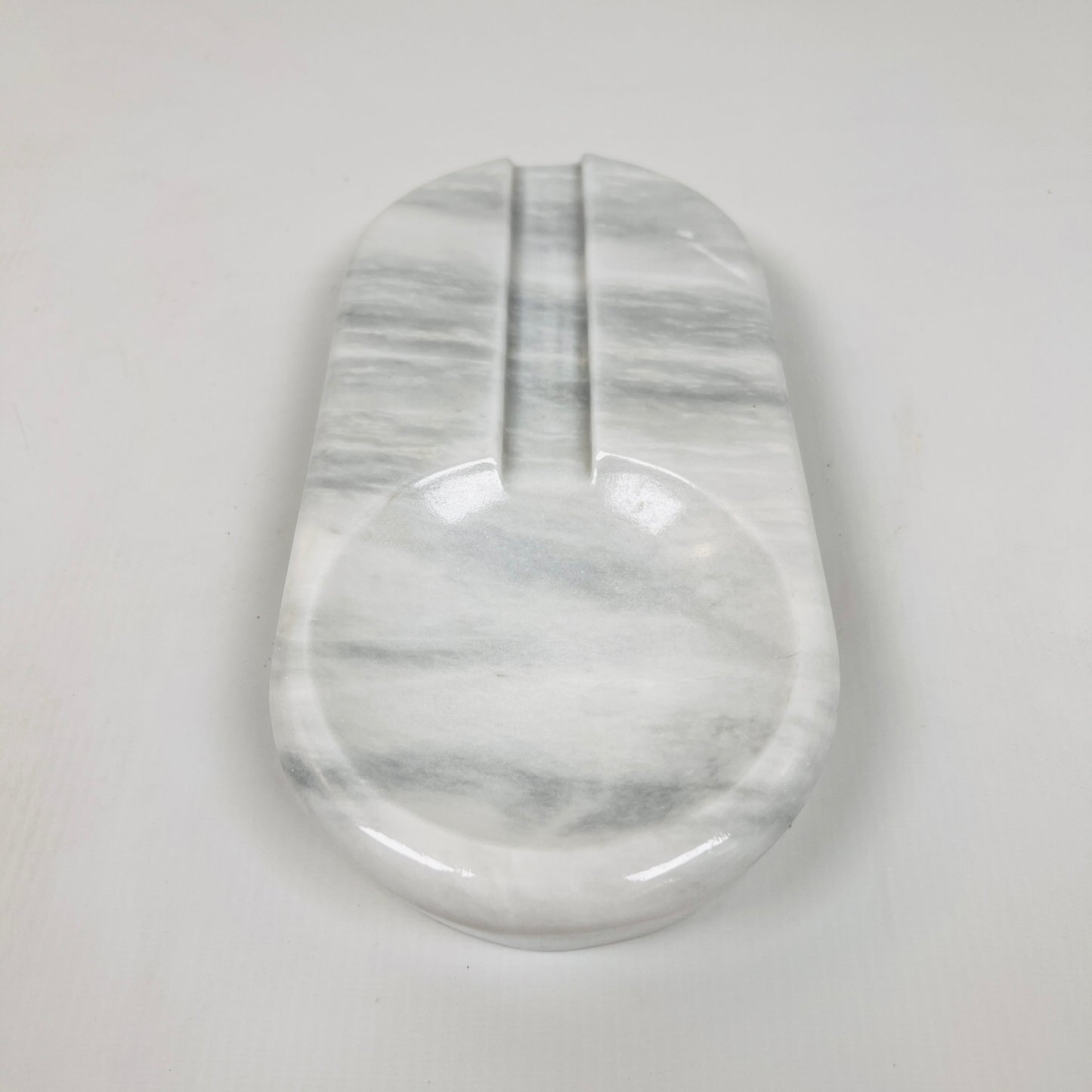 Oval Marble Ash Tray - Gray