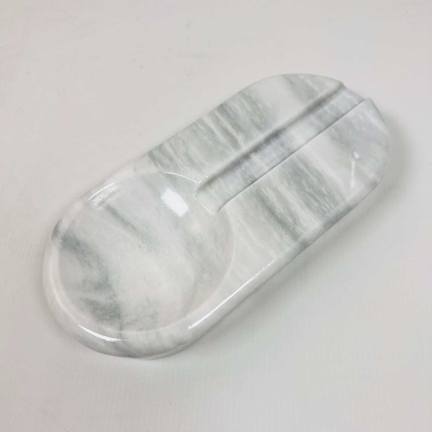 Oval Marble Ash Tray - Gray