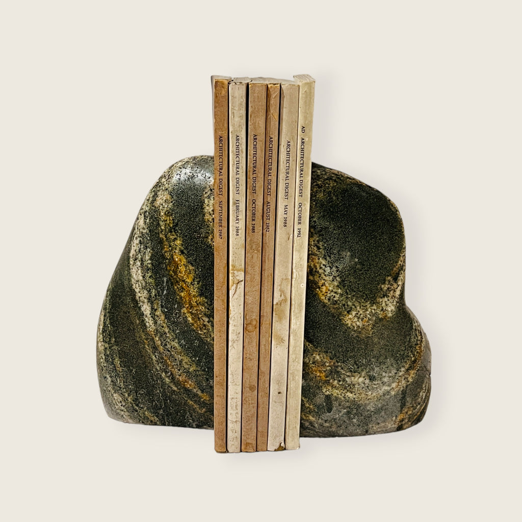 Streaked Riverstone Bookend Pair