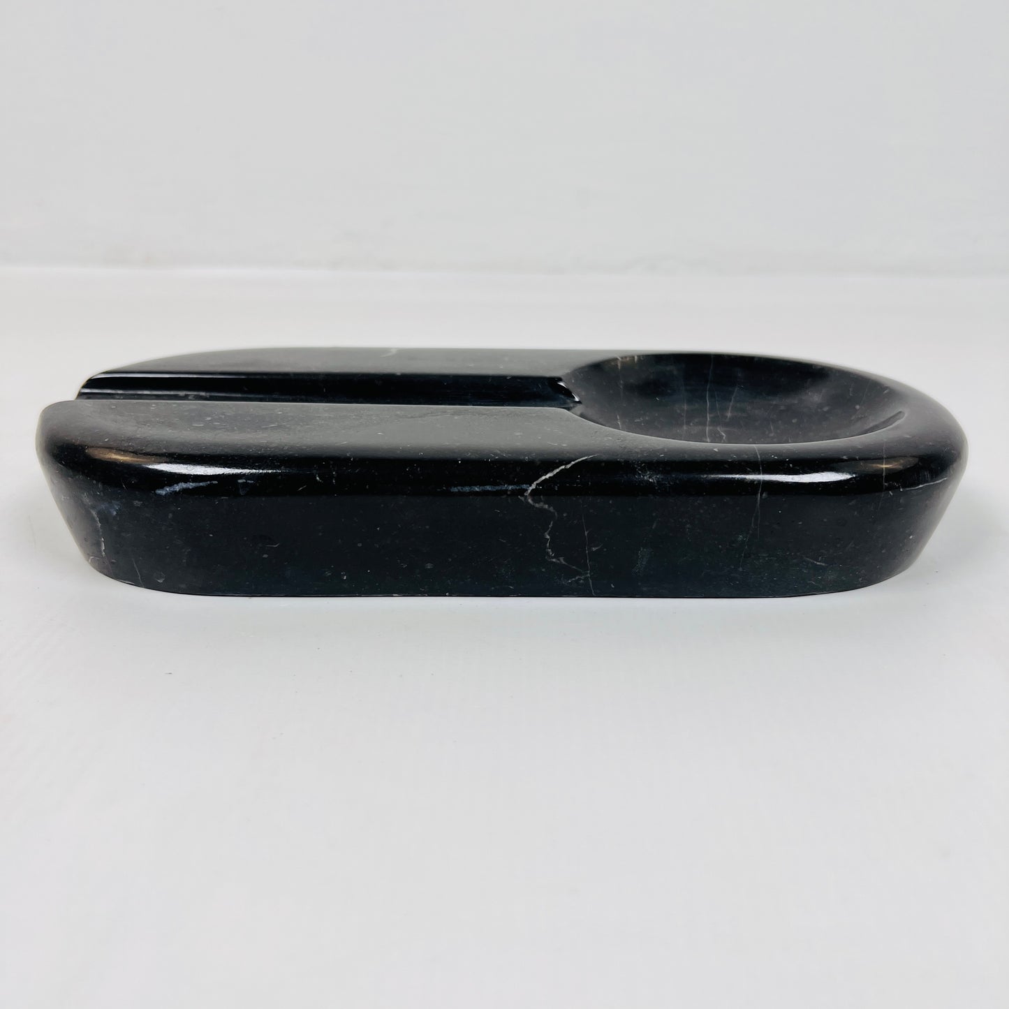 Oval Marble Ash Tray - Black