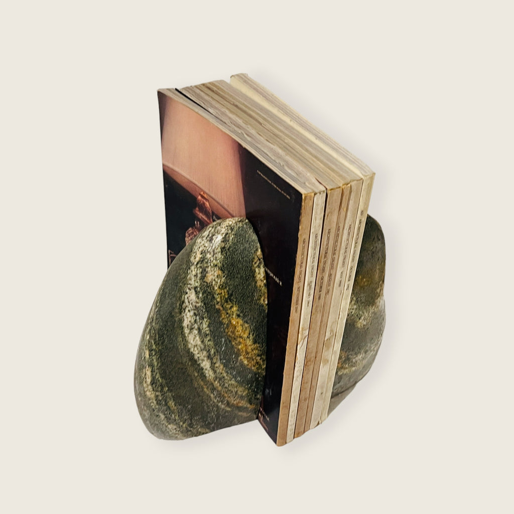 Streaked Riverstone Bookend Pair