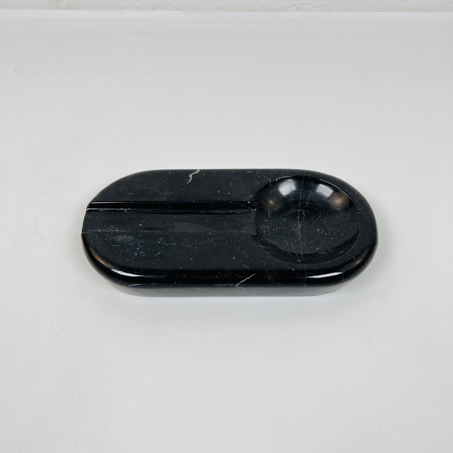 Oval Marble Ash Tray - Black