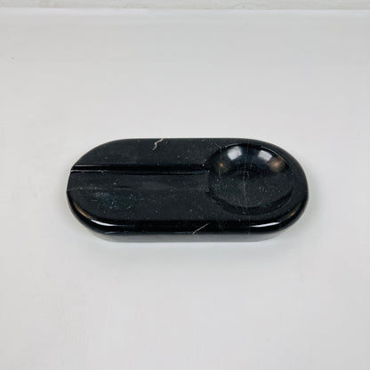 Oval Marble Ash Tray - Black