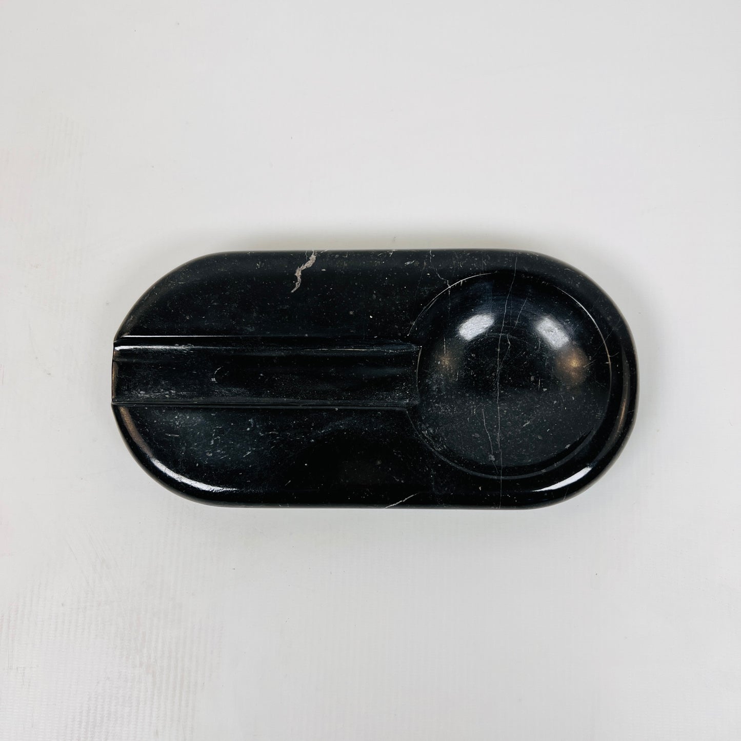 Oval Marble Ash Tray - Black