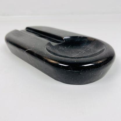 Oval Marble Ash Tray - Black