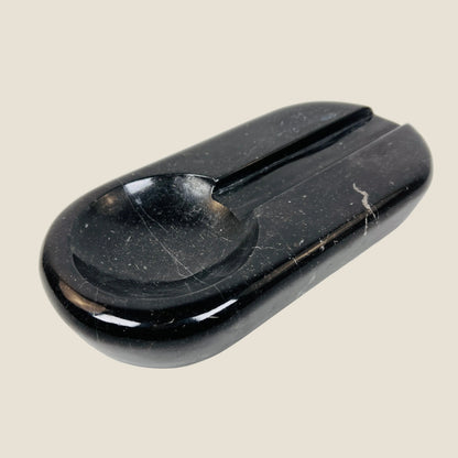 Oval Marble Ash Tray - Black